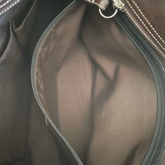 Brown leather large shoulder bag - Picture 9 of 13